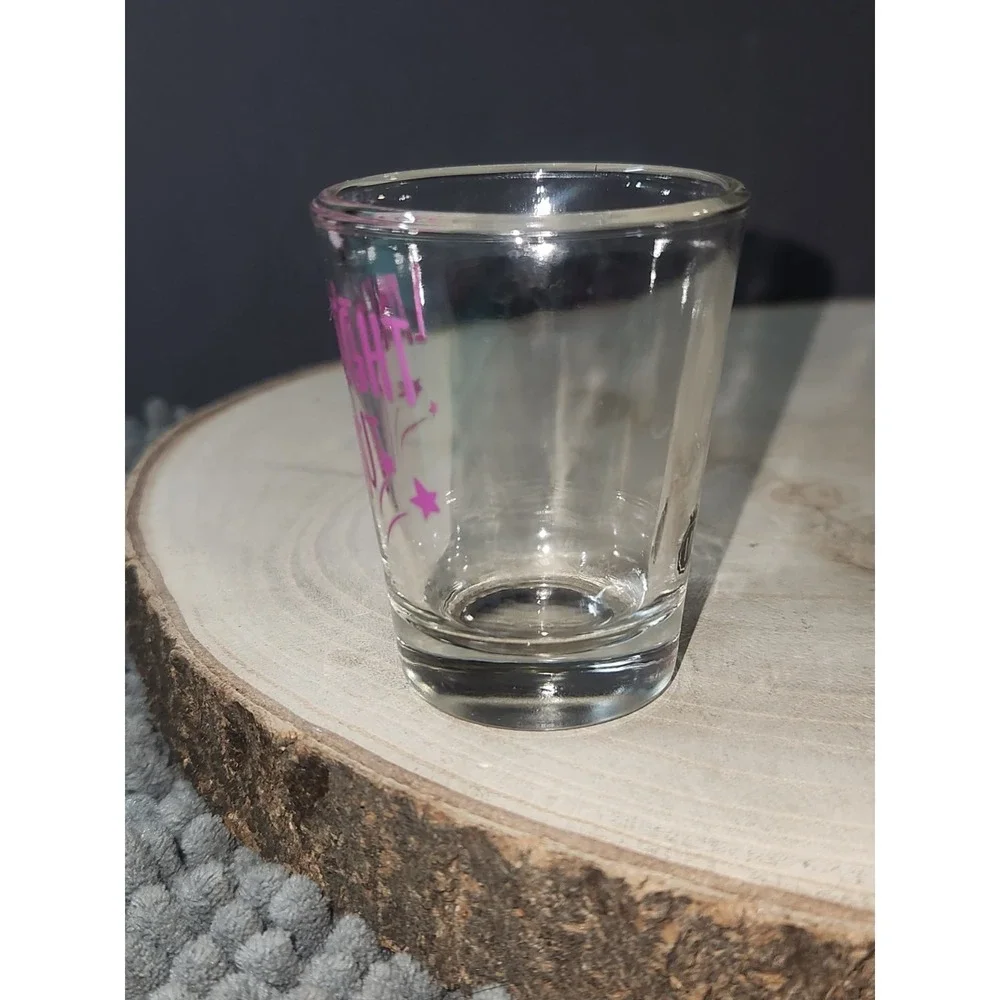 Bachelorette's Last Night Out Shot Glass Pink Lettering~Wedding~Engagement~Gift
